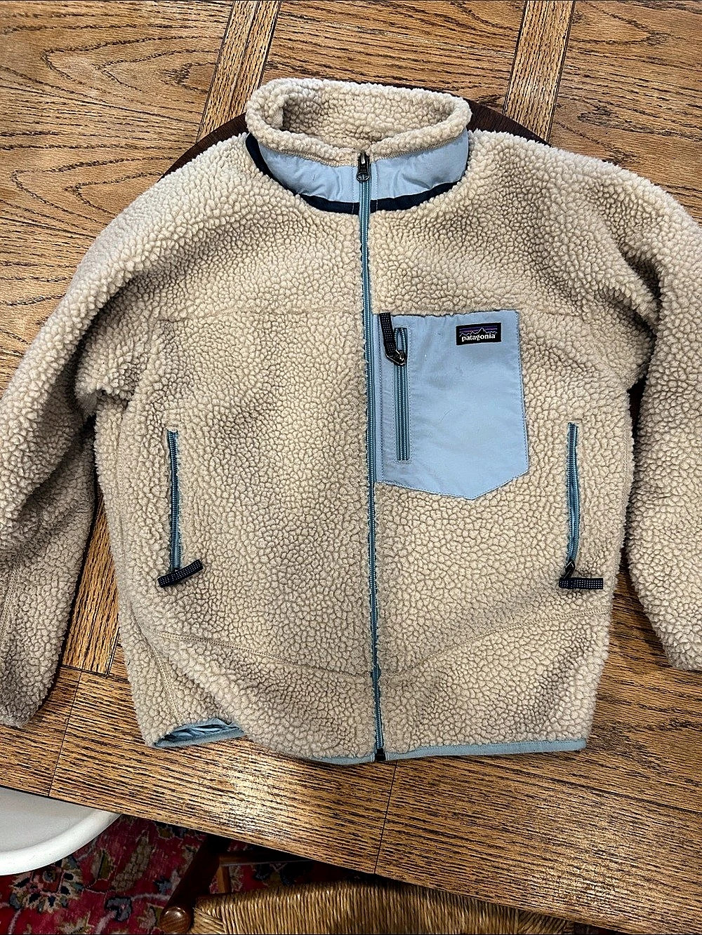 Patagonia Kids' Retro-X Jacket Beige & Blue Size 12